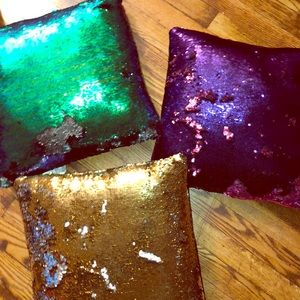 3 sequin Pillows
